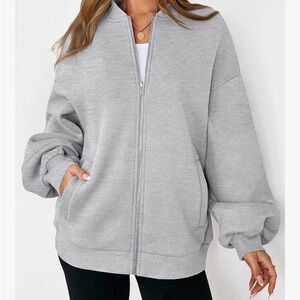 Women's Classic Gray sweatshirt Bomber Jacket